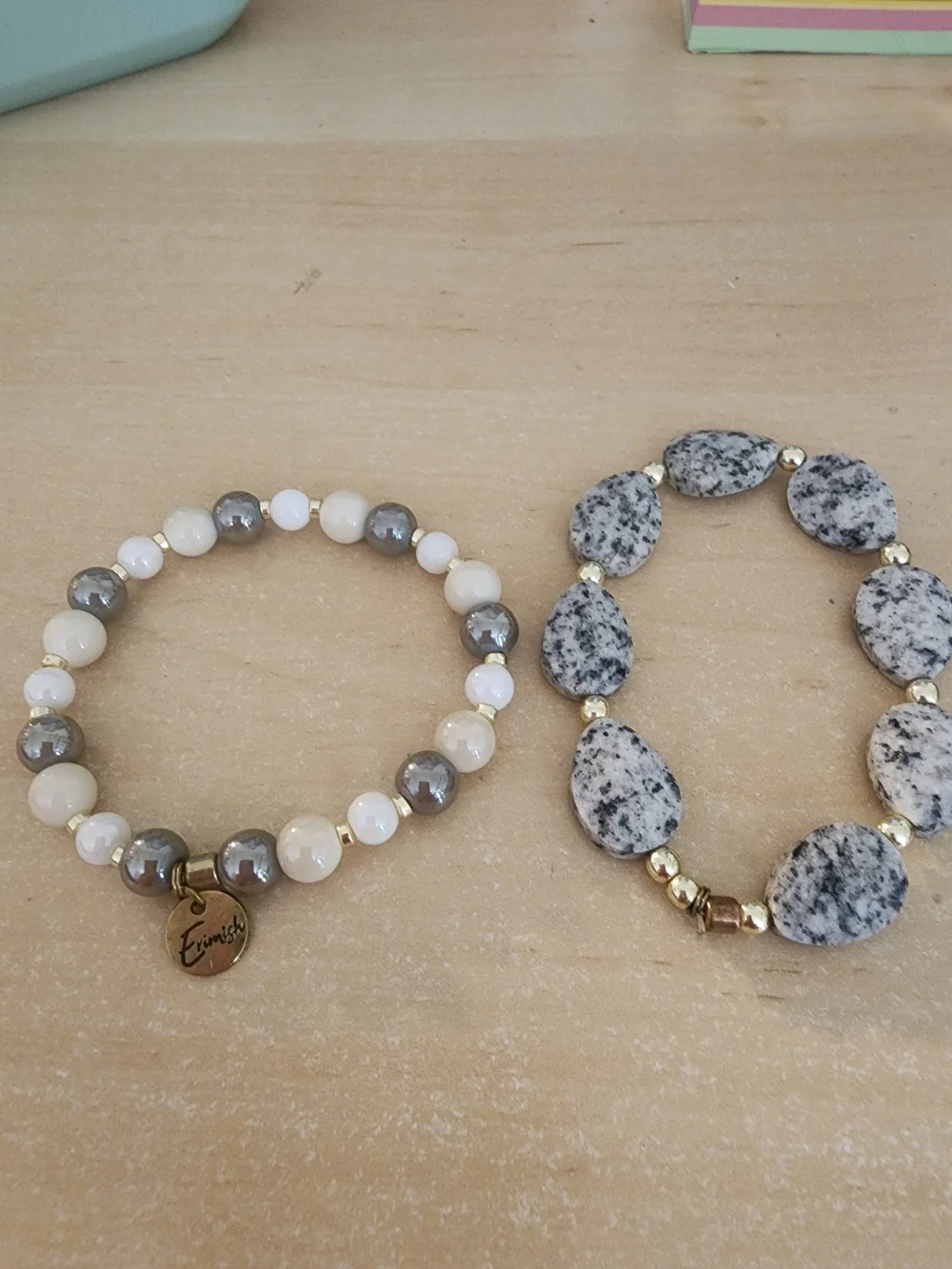 Erimish Neutral Beaded Bracelets -  (Ivory, Gray, Gold)